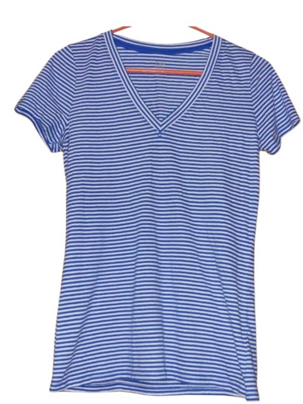 Gap V Neck Stripe Tops Blue Size XS 100% Cotton NWT
